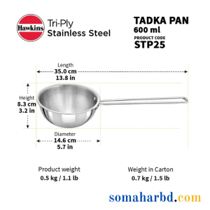 Hawkins Stainless Steel Tadka Pan 600ml