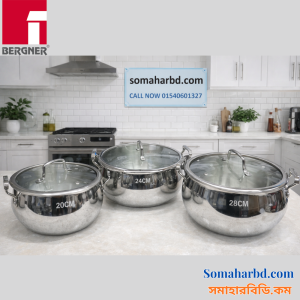 Bergner BE Essentials TriPly Stainless Steel Rice Handi 28cm