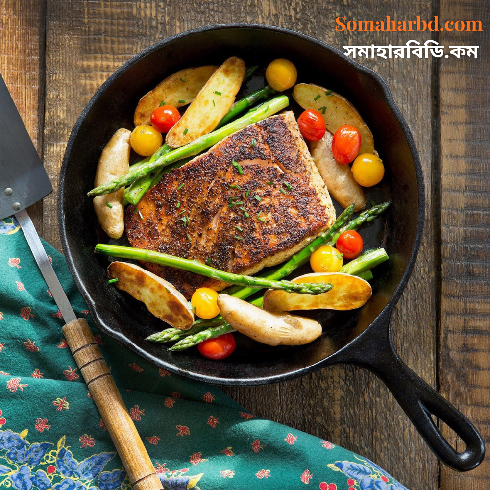Chinis Cast Iron Fry Pan 26cm Chinis Imported Heavy Duty Pre-Seasoned Skillet Fry Pan 26Cm Black.