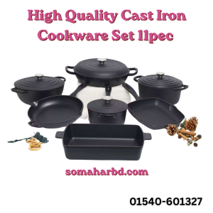 High Quality Cast Iron Cookware Set 11pec.