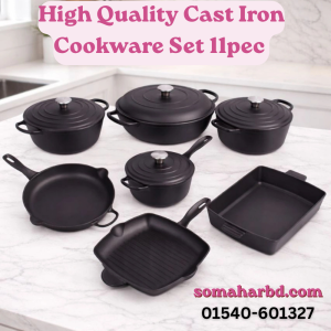 High Quality Cast Iron Cookware Set 11pec.